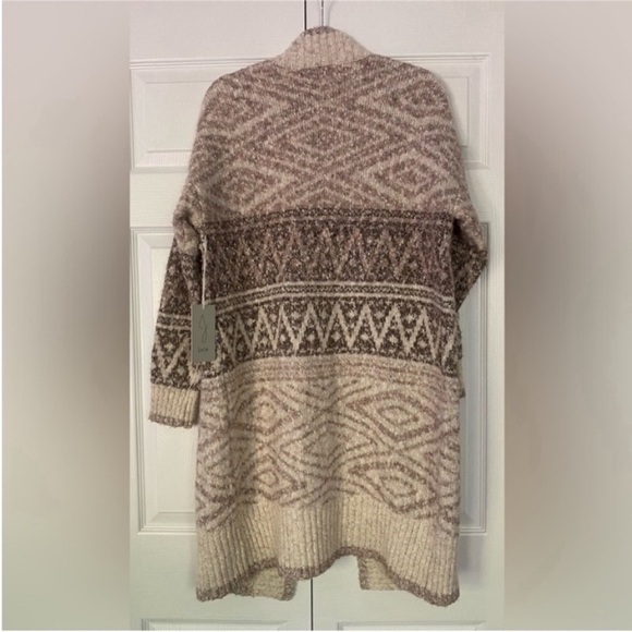 Joie Cardigan Intarsia Sweater NWTI ivory brown size Medium - Picture 9 of 9